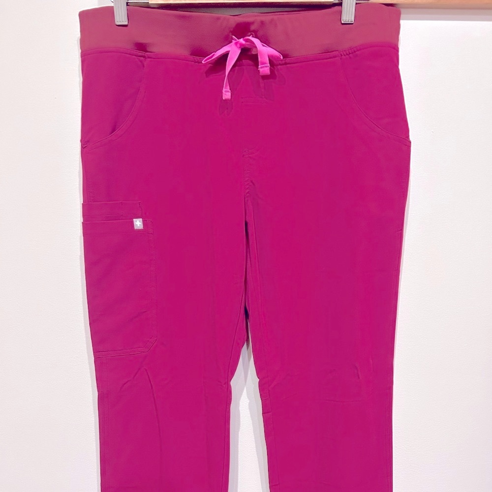 Dark Magenta Kade Cargo FIGS scrub pants